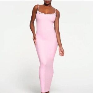 Skims Soft Lounge Lace Long Dress XS
